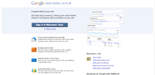google webmaster site