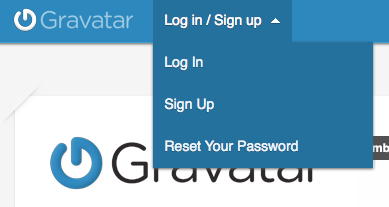 gravatar log in sign up