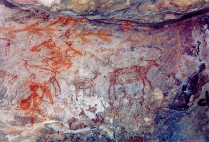 pinturas rupestres en la india
