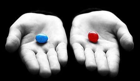 pastilla roja o azul