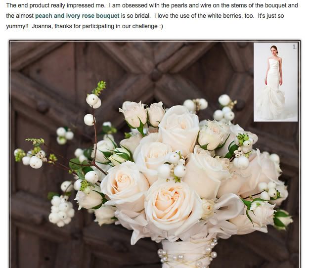 And they loved the Vera Wang inspired bouquet so much that they featured it