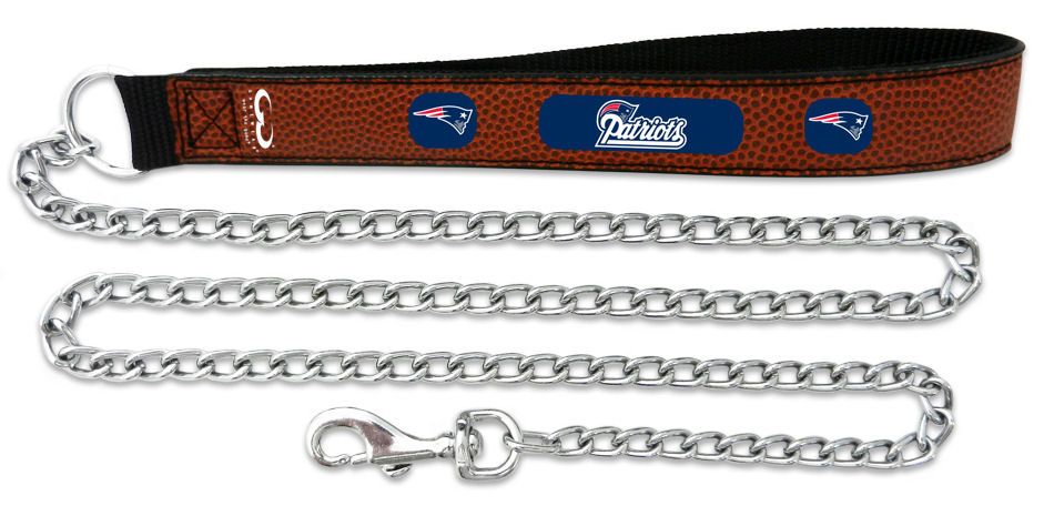 New England Patriots Classic Football Leather Dog Collar