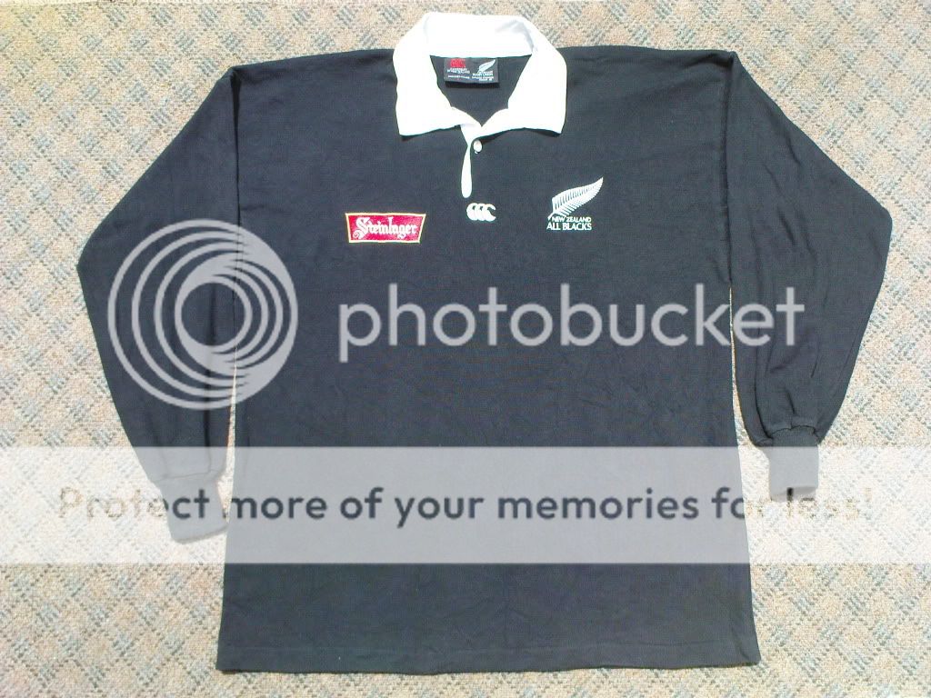   EUC CANTERBURY STEINLAGER NEW ZEALAND ALL BLACKS RUGBY JERSEY SHIRT L